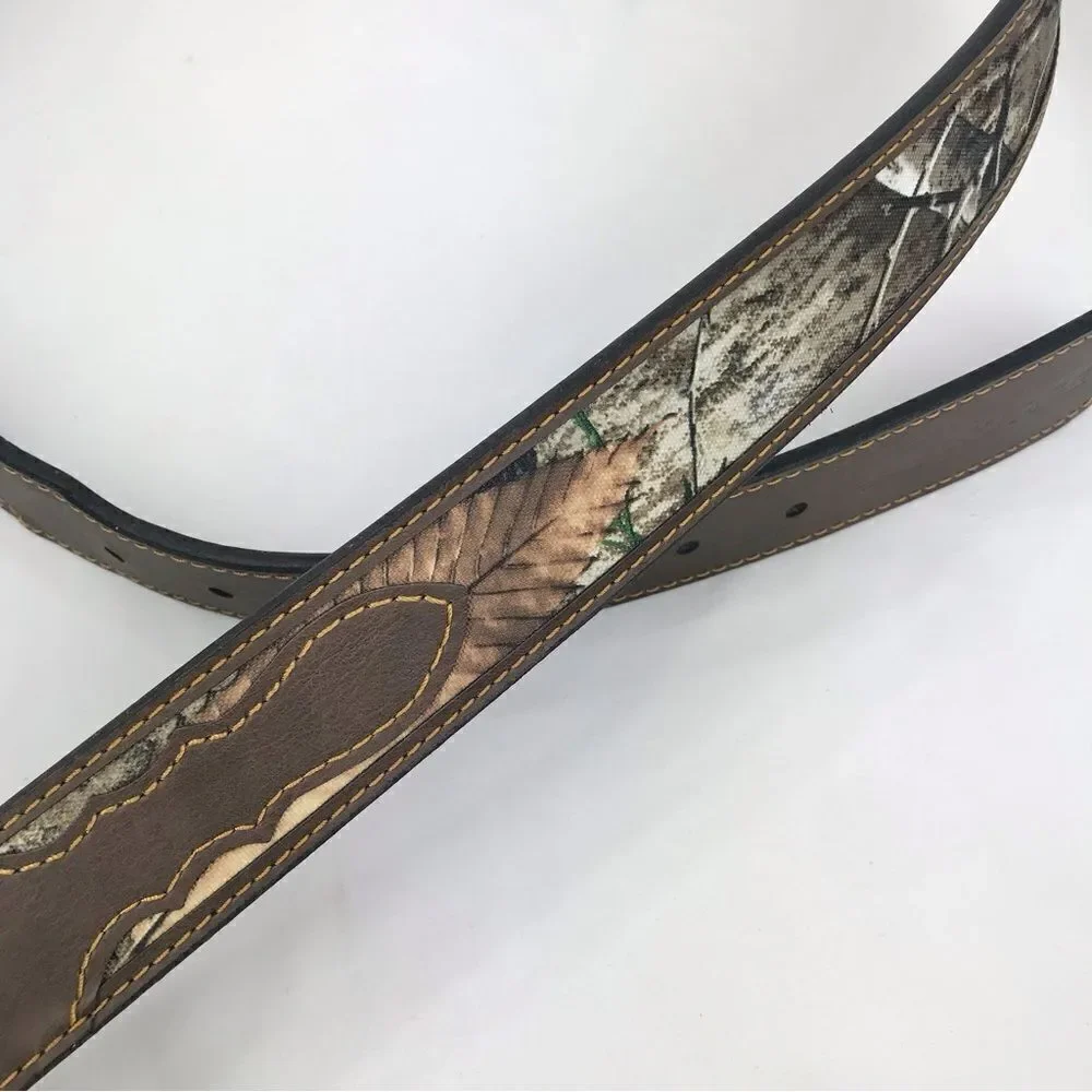 Realtree Brown Leather Camo Print Sportsman Belt NEW